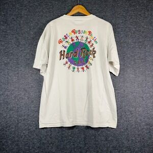 Hard Rock Cafe T-Shirt Mens XL White Good Rasta Reggae Rhythm Mazatlan Mexico